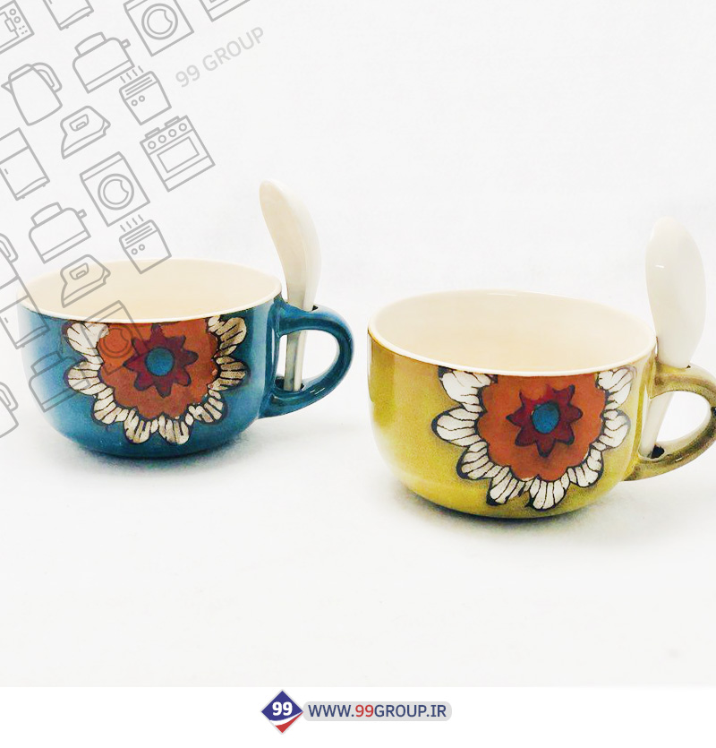 سوپ خوری سرامیک تک دسته قاشق دار