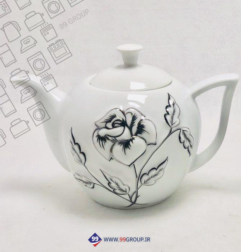 قوری گل برجسته بزرگ