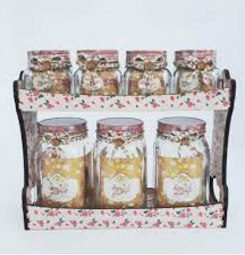 فروش عمده جا ادويه ٧ پارچه نيلوفر