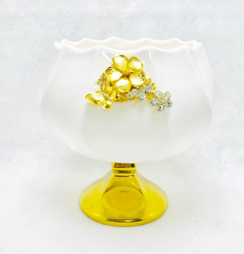 فروش عمده ظرف شكلات خوری طلایی