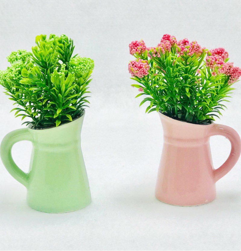 فروش عمده گلدان سراميك٢عددي طرح پارچ