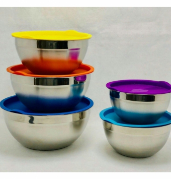 فروش عمده لگن ٥تايي درب دار استيل