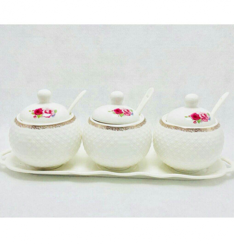 فروش عمده جا ادويه ٣تايي زيره سراميك