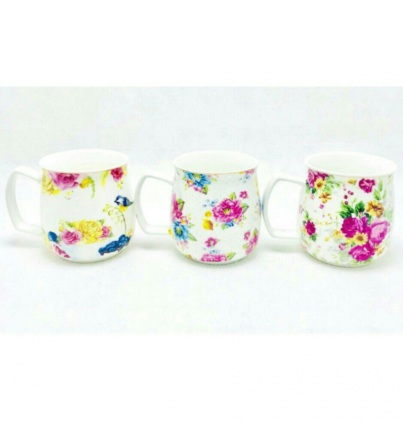 فروش عمده ليوان گلدار دسته دار