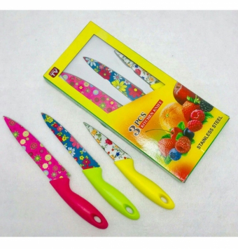 فروش عمده چاقو ٣عددی سراميك گلدار