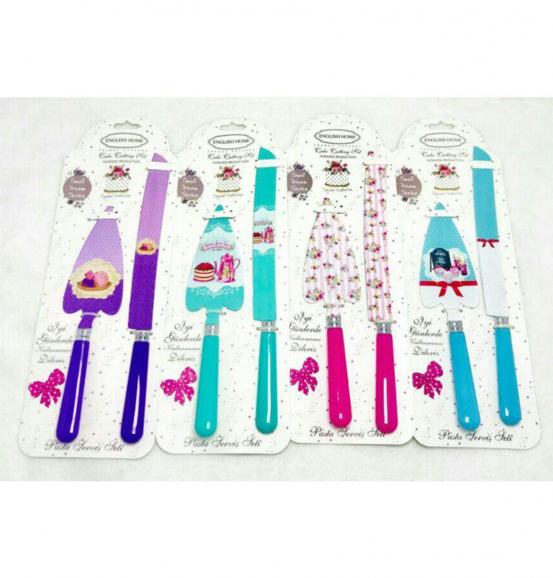 فروش عمده ست کارد وکفگیر کیک خوری طرح کاپ کیک