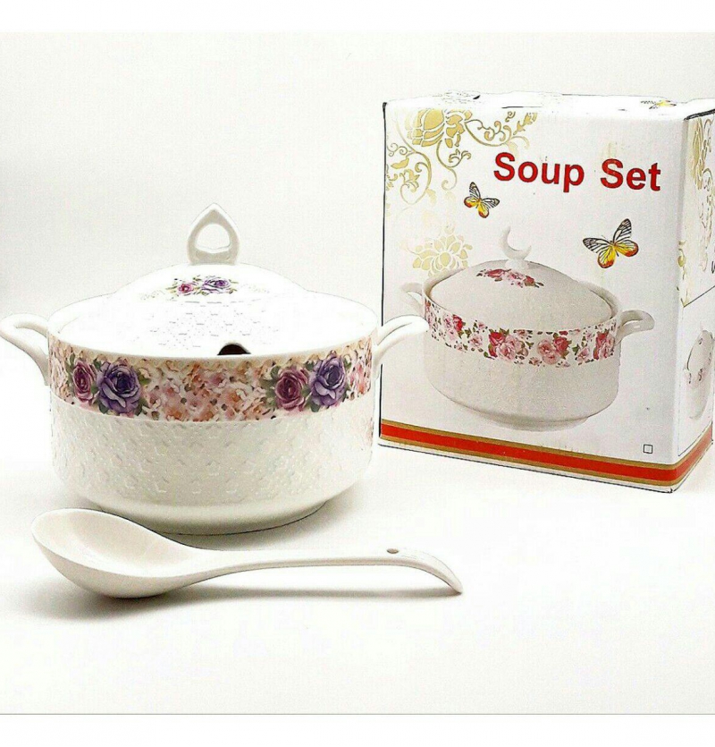 فروش عمده قابلمه سرامیکی برجسته گلدار