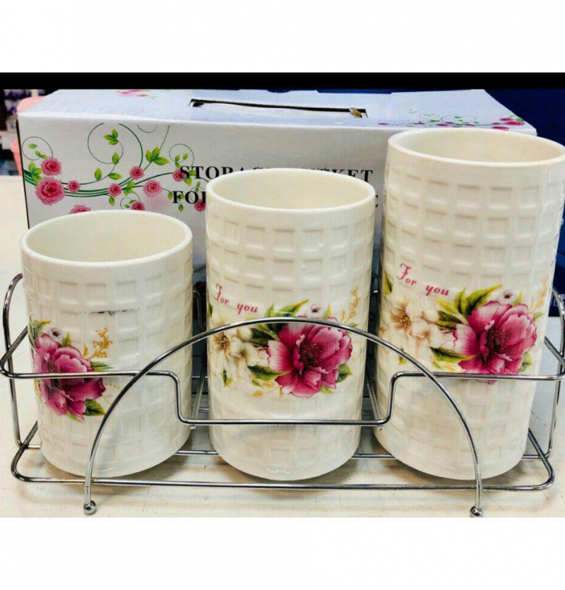 فروش عمده جا قاشقی سرامیکی 3 تایی