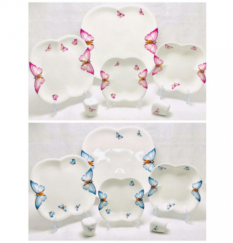 فروش عمده سرويس٢١پارچه سراميكي طرح پروانه