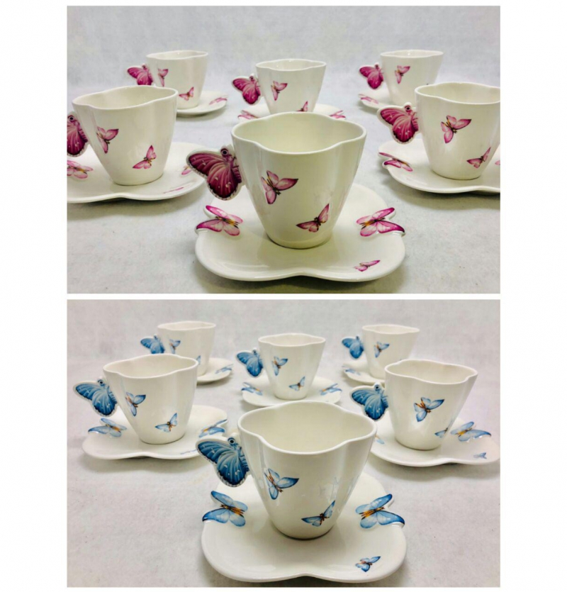 فروش عمده سرویس چای خوری طرح پروانه