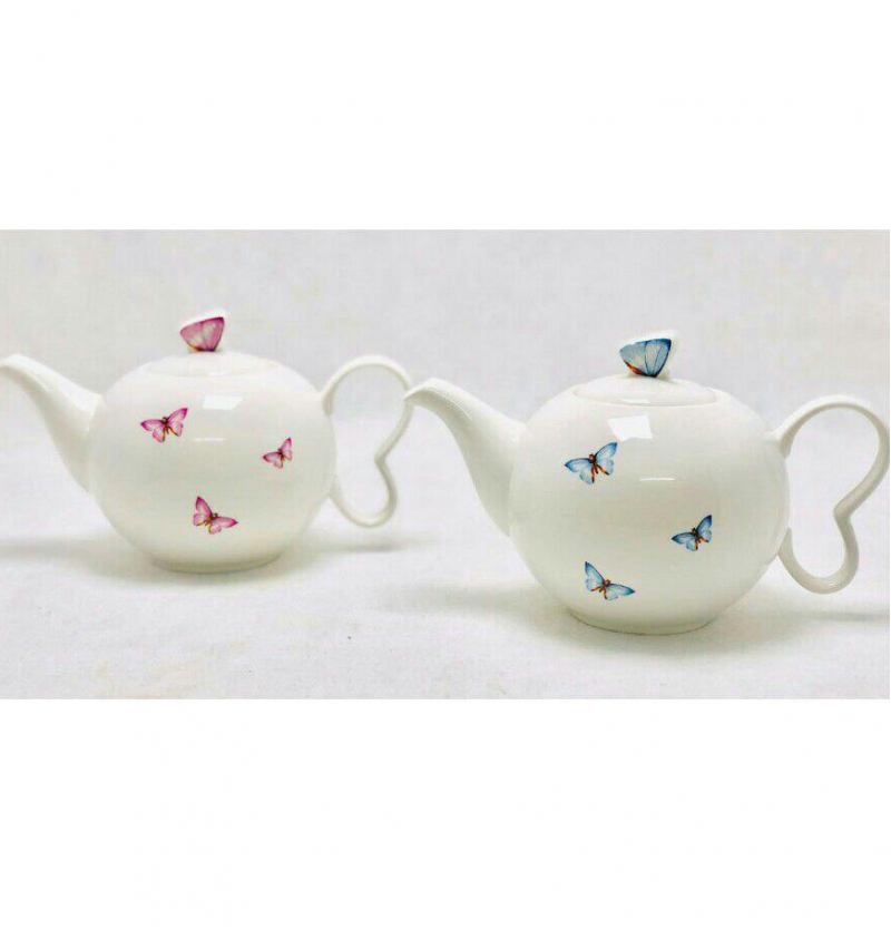 فروش عمده قوری سرامیکی طرح پروانه