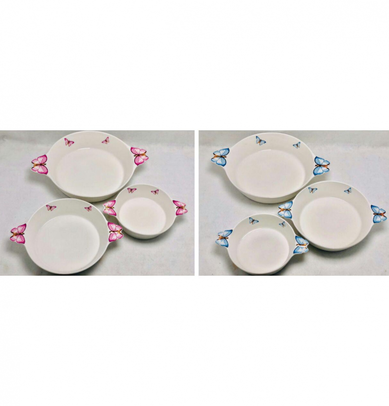 فروش عمده ظروف 3 عددی گرد پروانه