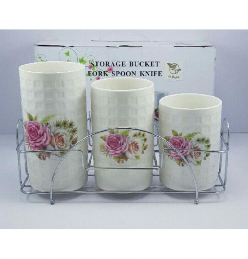 فروش عمده جا قاشق 3 قلو سرامیک