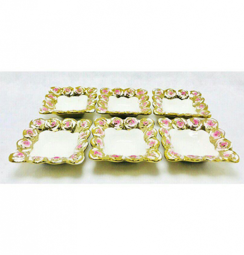 فروش عمده پیاله 6 عددی دور طلایی