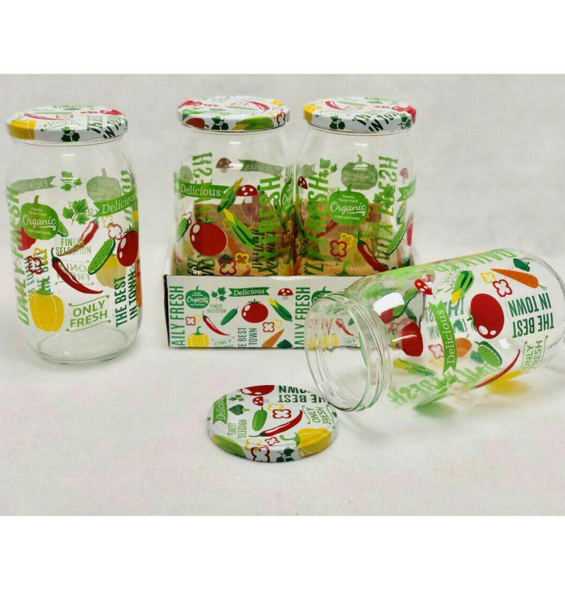 فروش عمده بانکه شیشه ای طرح میوه