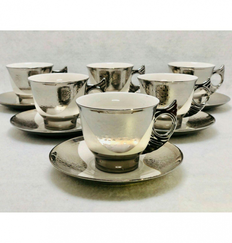 فروش عمده فنجان نعلبکی دالتون نقره ای