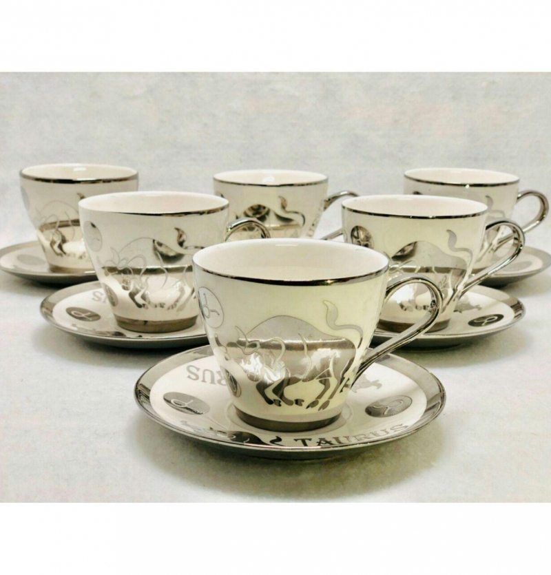 فروش عمده فنجان نعلبکی نقره ای دالتون