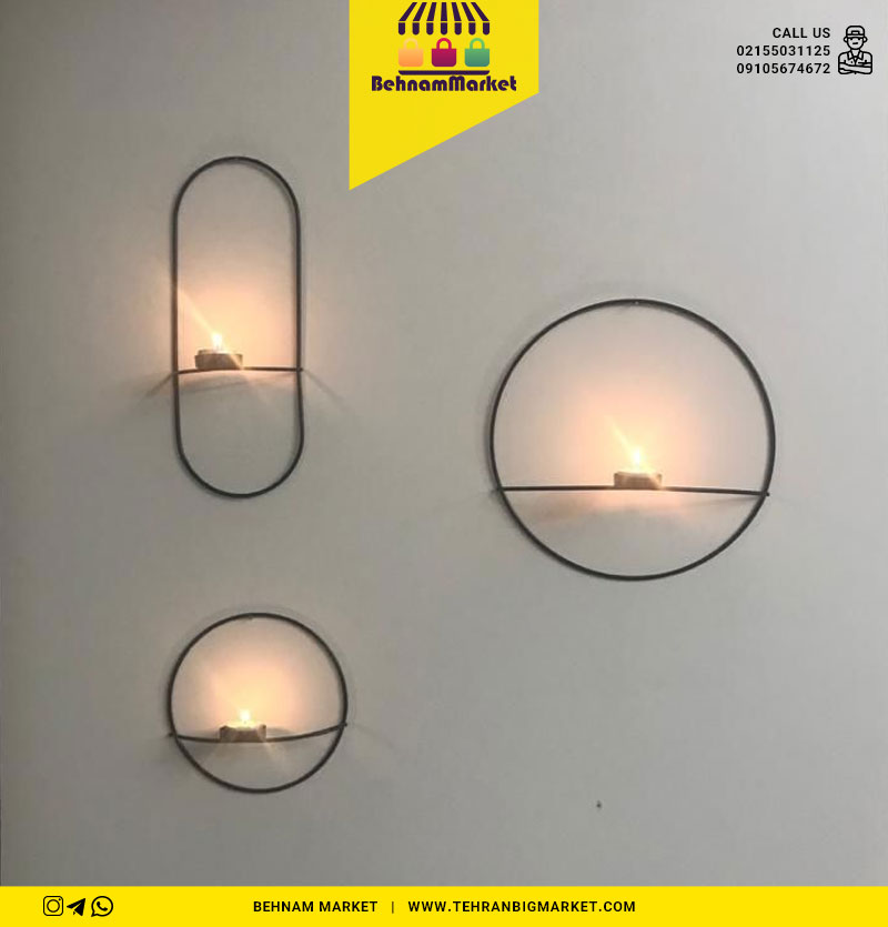 جا شمعی بیضی آویز