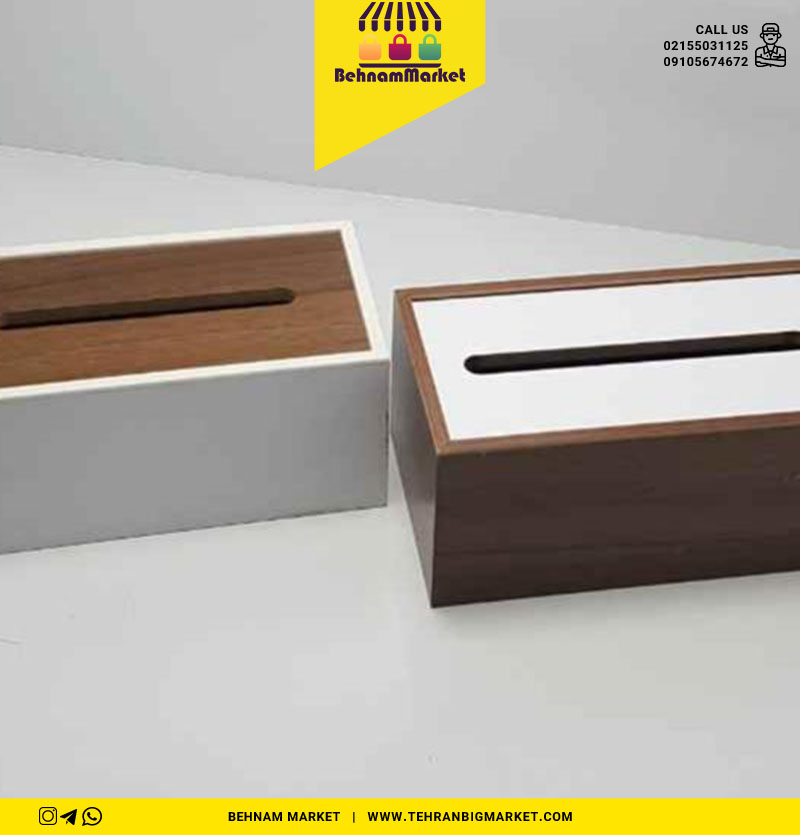 جا دستمال کاغذی چوبی مستطیل