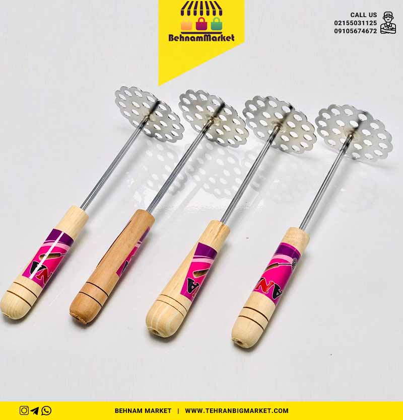 پوره كن سيب زمينی دسته چوبی