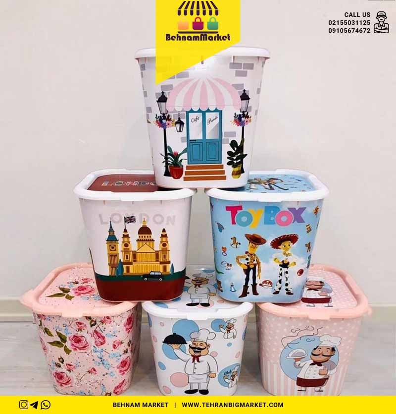 سطل مربع دربدار طرح تزک گلد