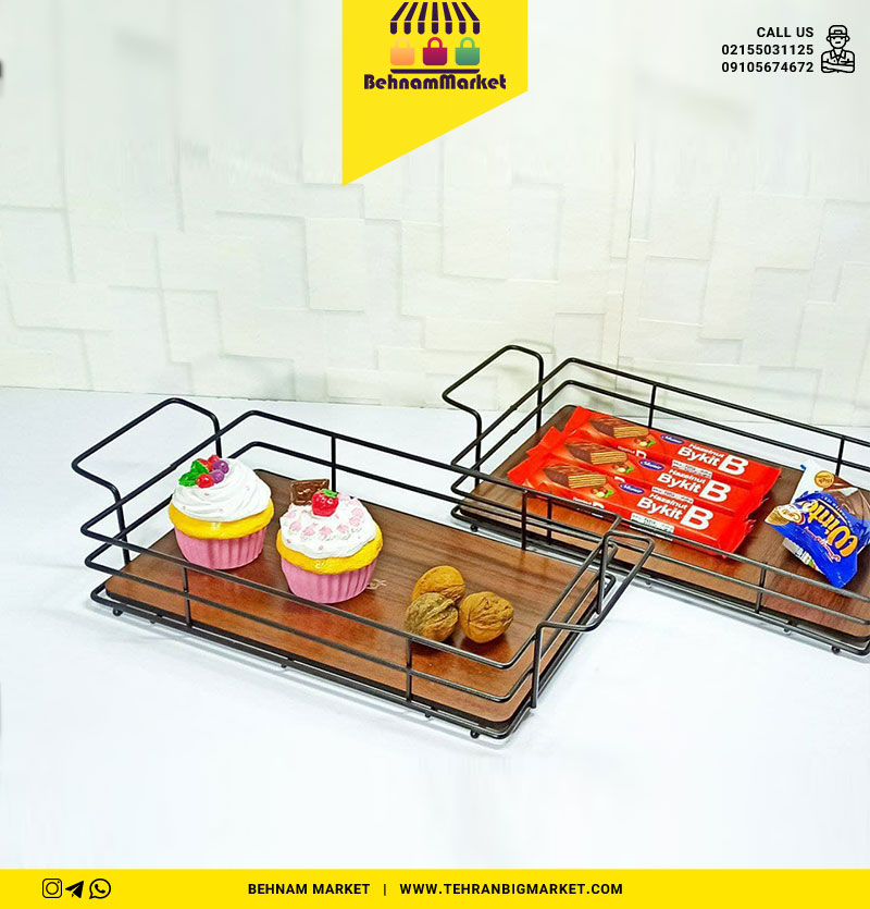 سینی مستطیل کوچک کف چوبی