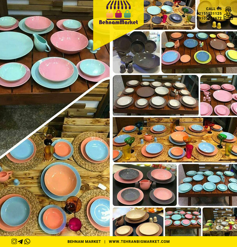 سرویس غذا خوری ۳۰ پارچه رنگی درجه یک