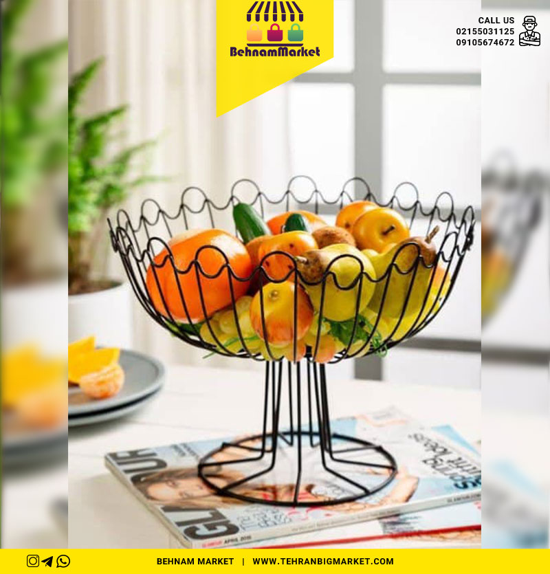 میوه خوری بزرگ فلزی حلقه دار رزیتا