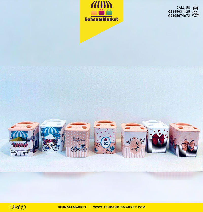 جا مسواک مربع طرح ترک گلد