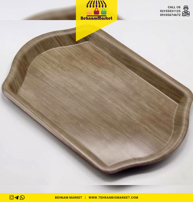 سینی بیضی طرح چوب