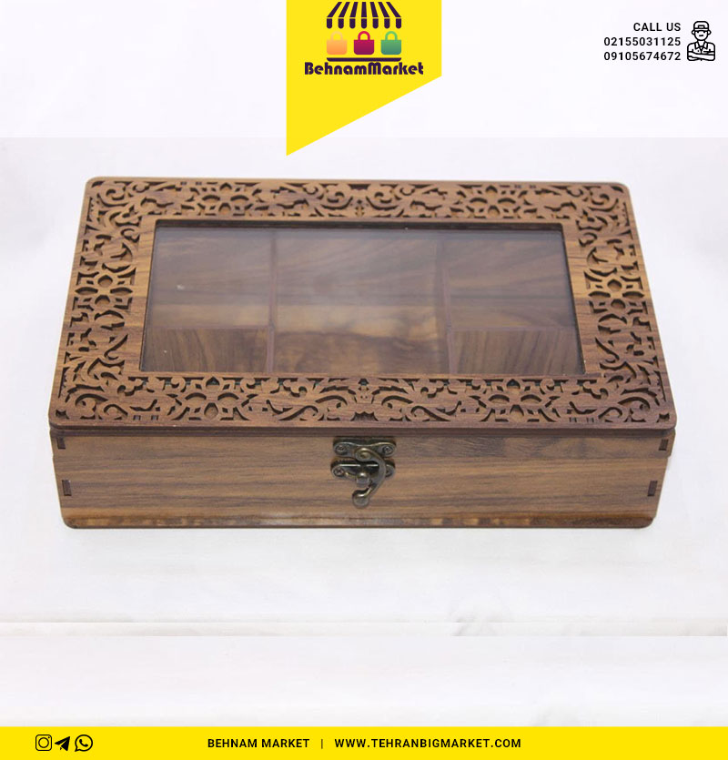 تي باكس شيشه اي بزرگ جنس ضخيم