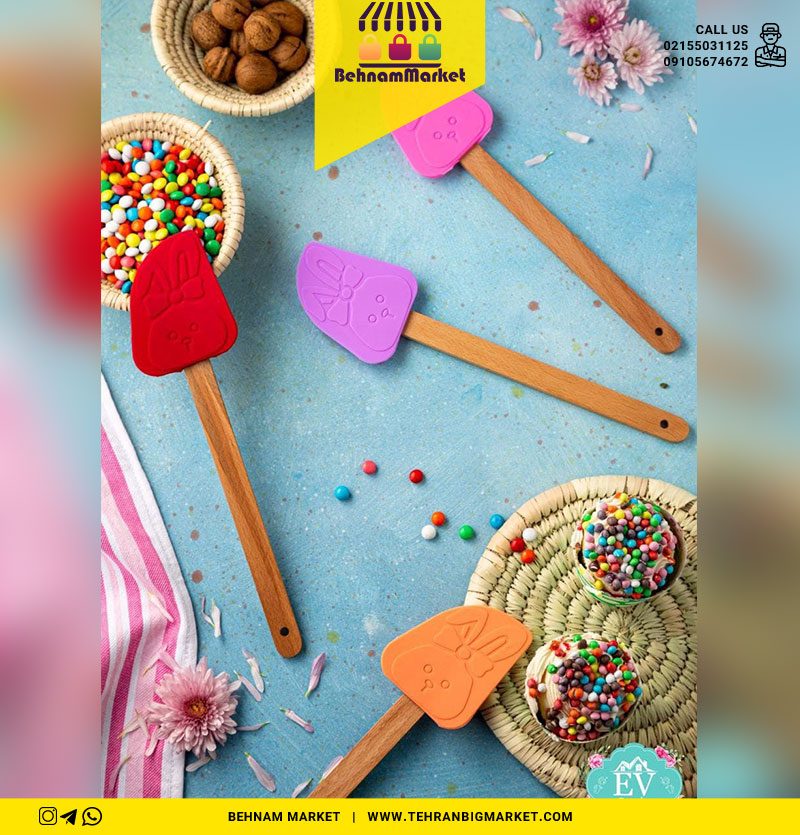 لیسک سلیکونی خرگوش دسته چوبی