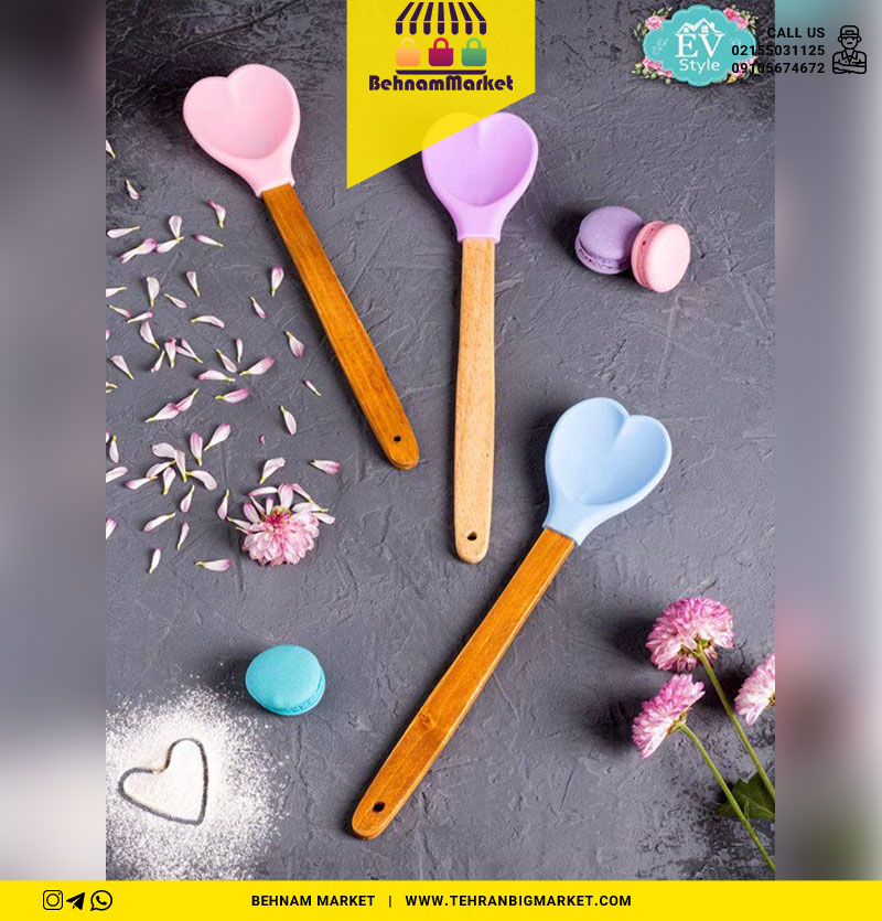 کفگیر سیلیکونی قلبی