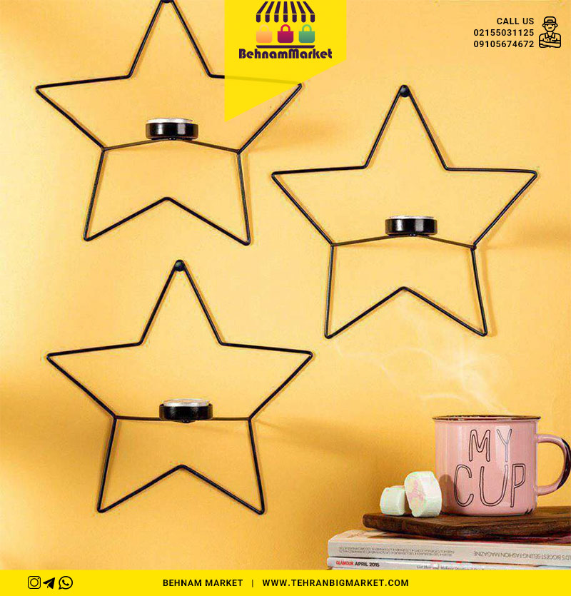 جا شمعی دیواری ستاره