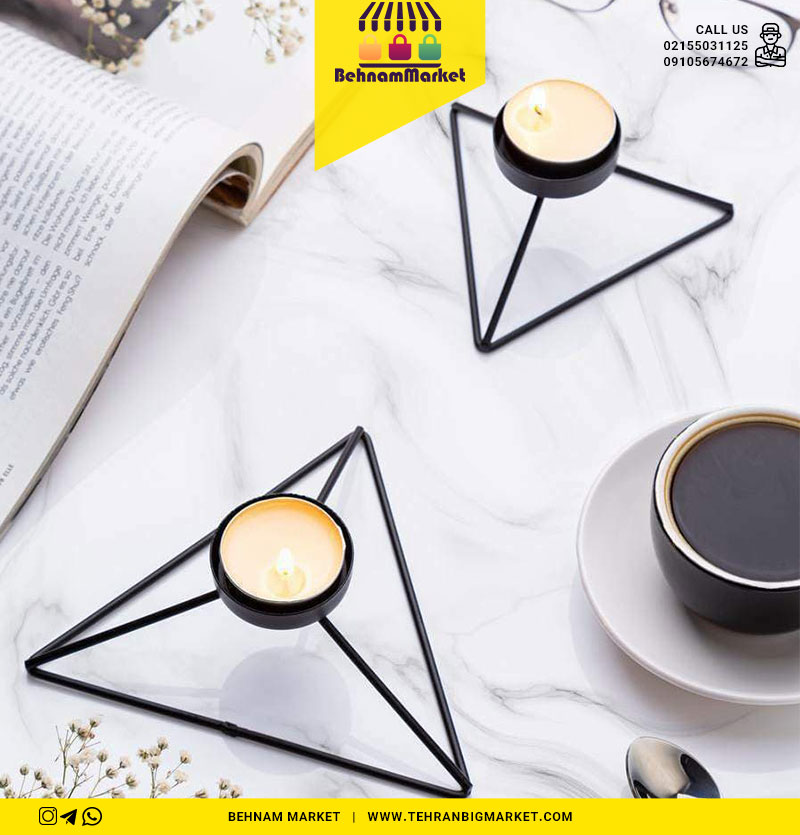 جا شمعی مثلثی جفتی