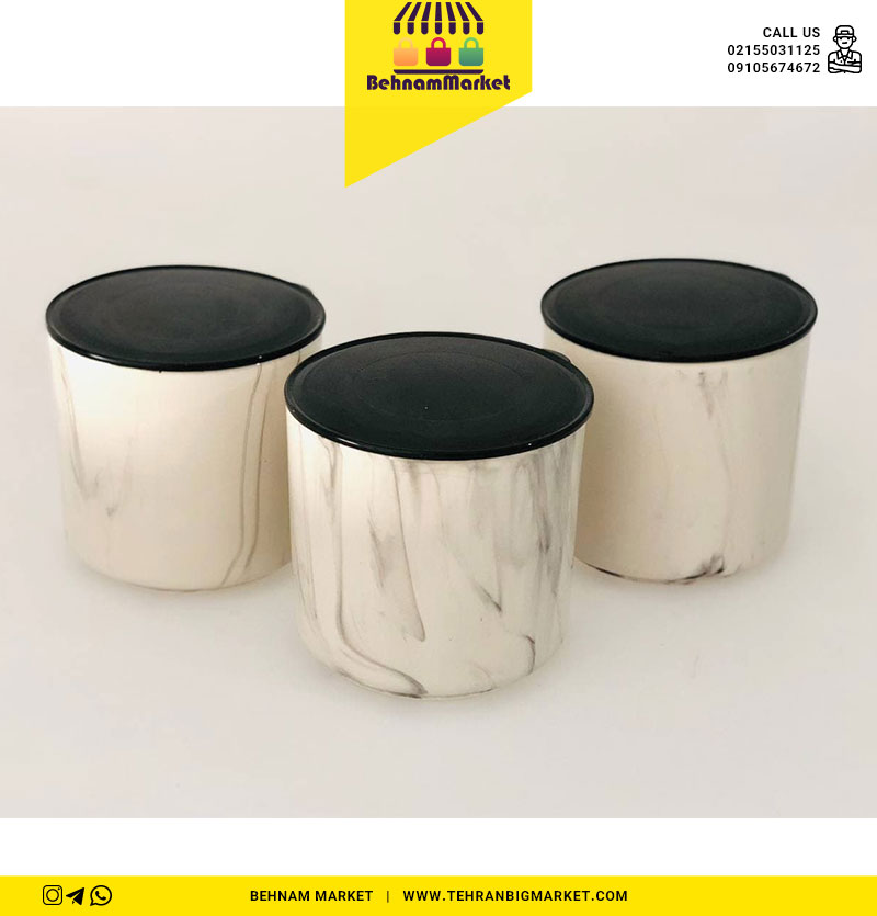 ظرف سه تایی سرامیک بلند ماربل