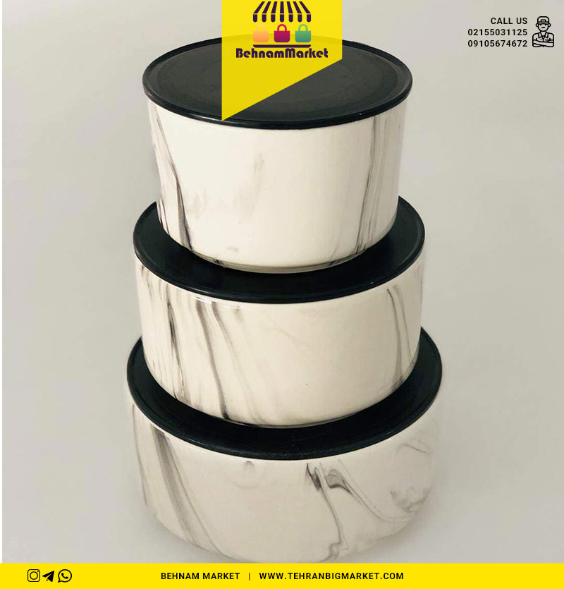 ظرف سه تیکه سرامیک ماربل ترک