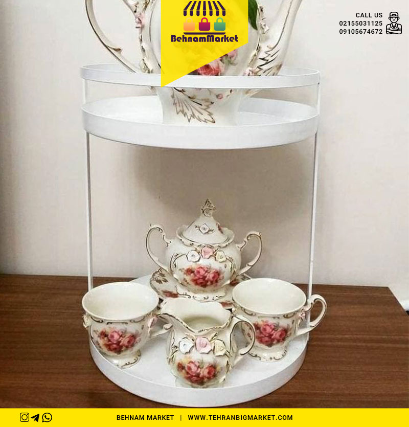 استند گرد دو طبقه بزرگ حلقه دار