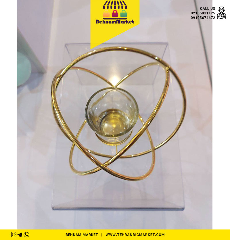 جا شمعی منظومه طلایی لیوان دار