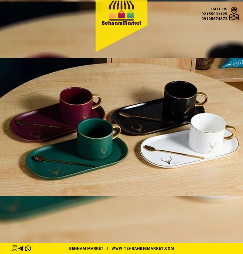 ماگ بشقابدار رنگی شاخ گوزن بیضی