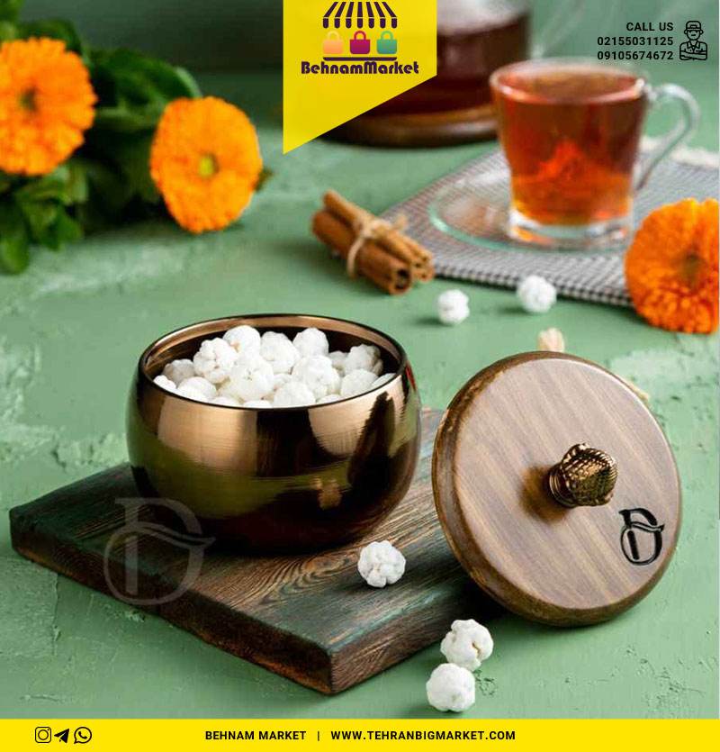 قندان فلزی درب چوبی