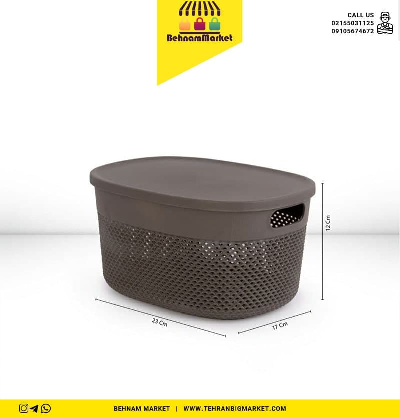 سبد بافت موناکو سایز 3 دربدار