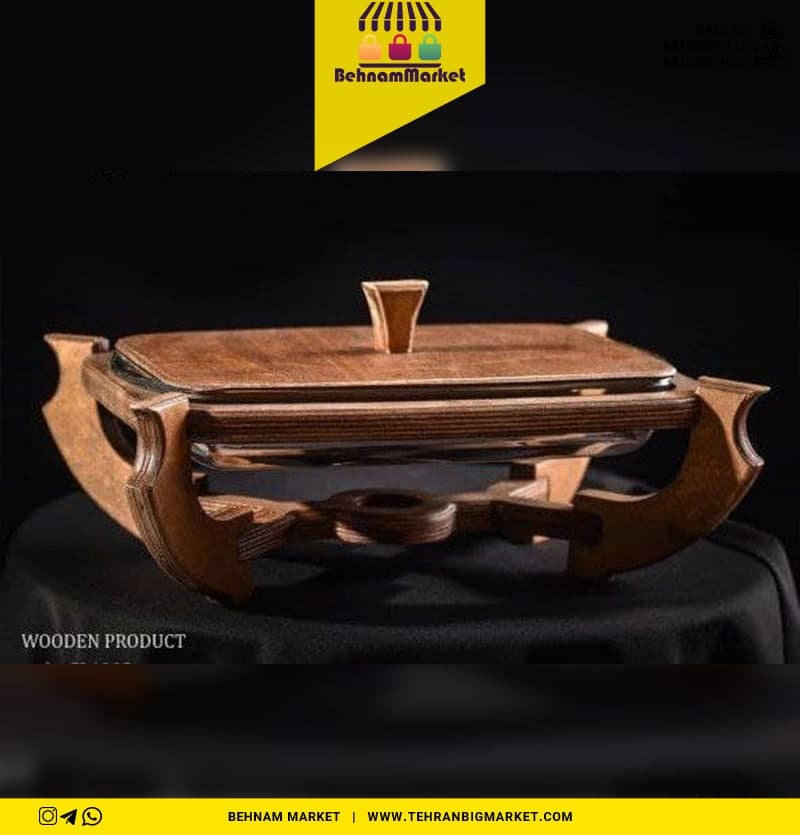 سوفله مستطیل چوبی بدون درب گلامور