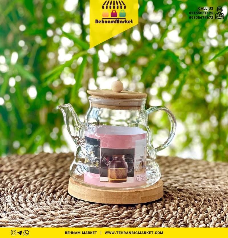 قوری پیرکس درب بامبو 500 میل