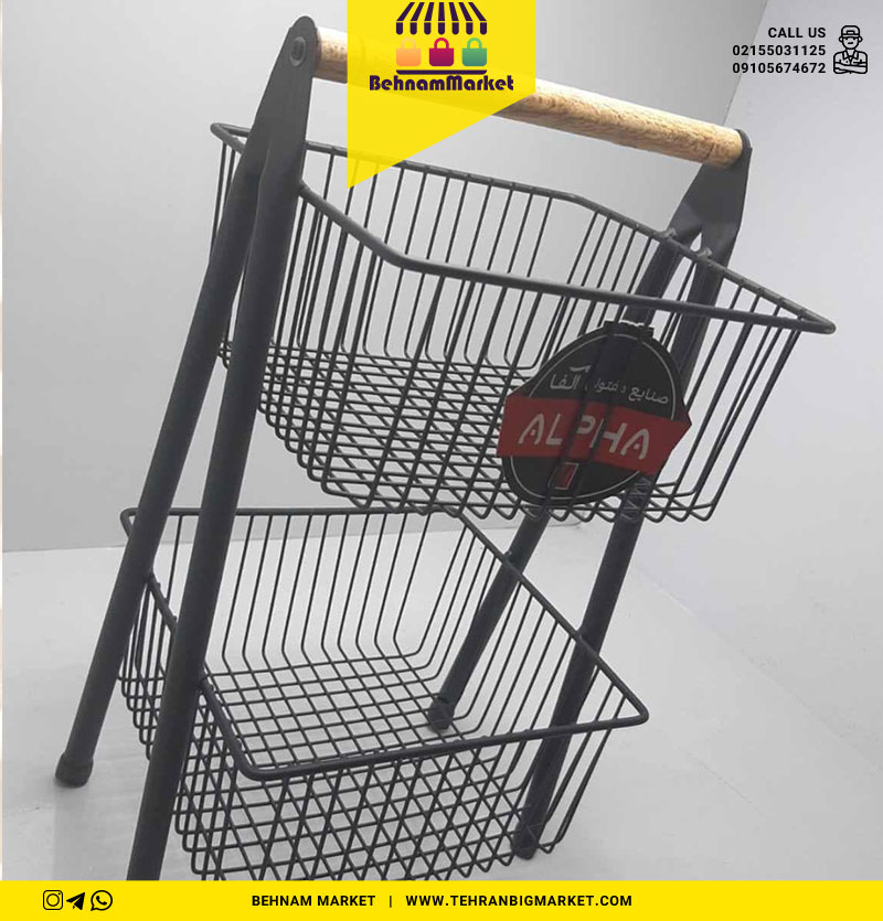 جا پیازی 2 طبقه دسته چوبی