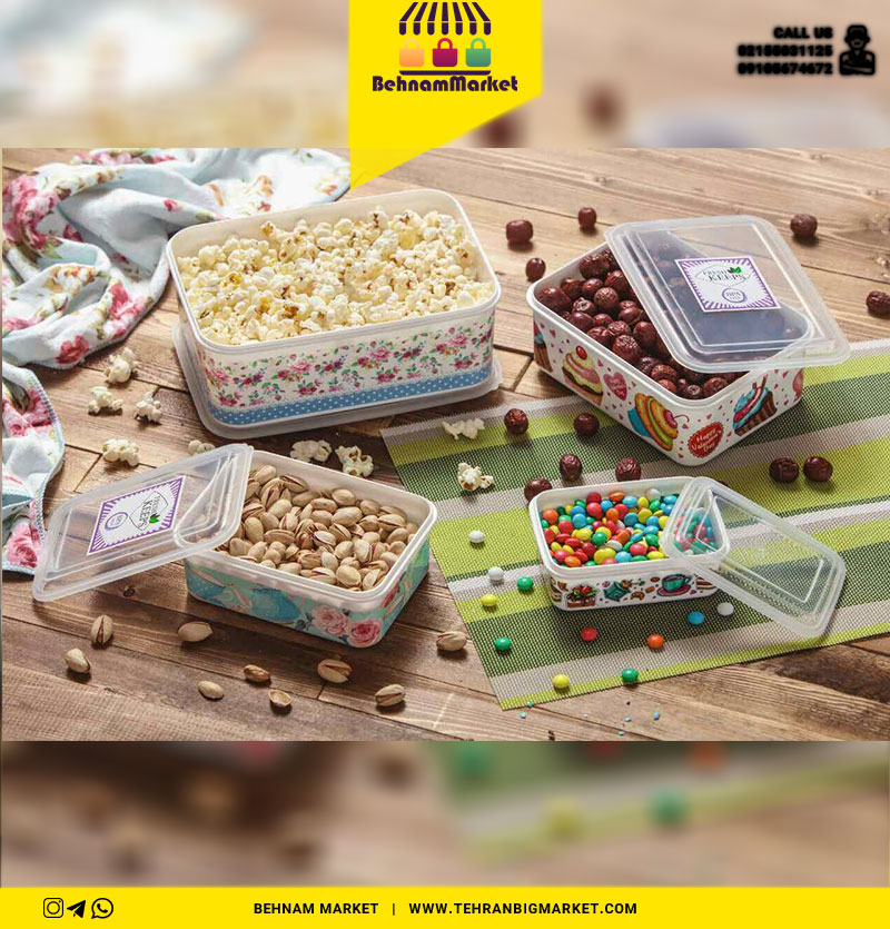 4 تیکه مستطیل گلدار بزرگ