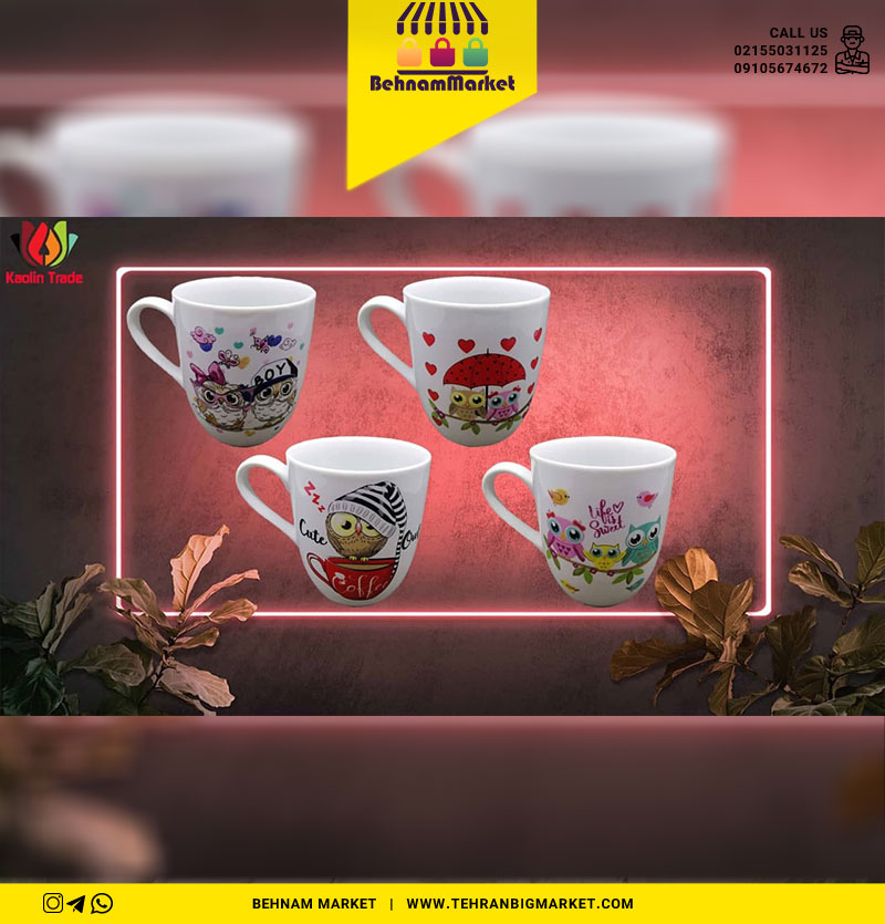 ماگ جغد بدنه چینی