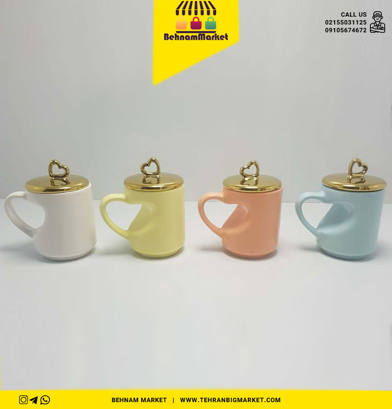 ماگ رنگی دسته قلبی