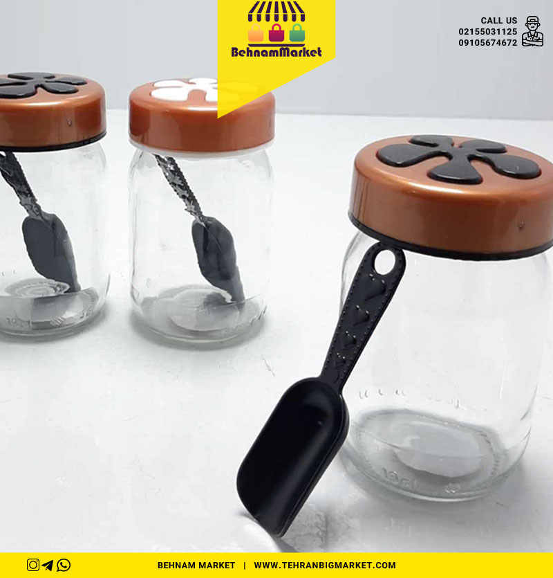 جا ادویه پیچی پیمانه دار هانه شیشه ای