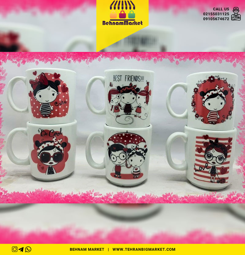 ماگ بدنه چینی عاشقانه